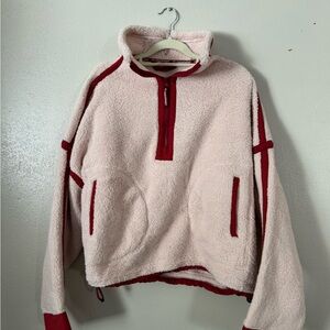 FP Movement 1/4 zipper Cozy Pink and Red Women's Sweater size small